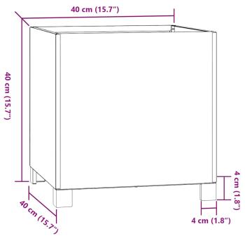 Pflanzkübel mit Beinen Rostig 42x40x43 cm Cortenstahl