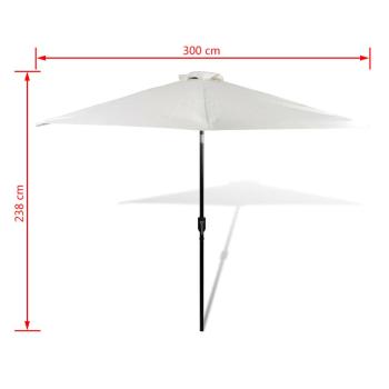 Sonnenschirm Strandschirm Sonnenschutz Garten Schirm Sandweiß 3m