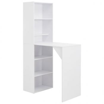 ARDEBO.de - Bartisch mit Schrank Weiß 115x59x200 cm