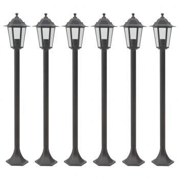 ARDEBO.de - Garten-Pollerleuchte 6 Stk. E27 110 cm Aluminium Bronzefarben 