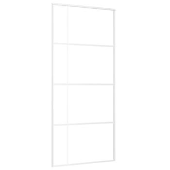 Schiebetür ESG-Mattglas und Aluminium 90x205 cm Weiß