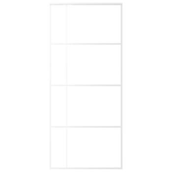 Schiebetür ESG-Mattglas und Aluminium 90x205 cm Weiß