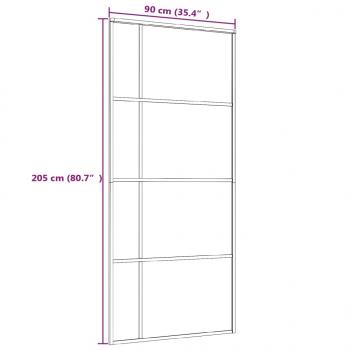 Schiebetür ESG-Mattglas und Aluminium 90x205 cm Weiß