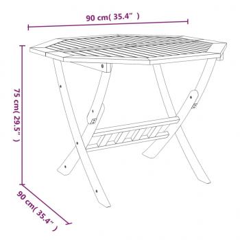 Klappbarer Gartentisch 90x75 cm Massivholz Akazie