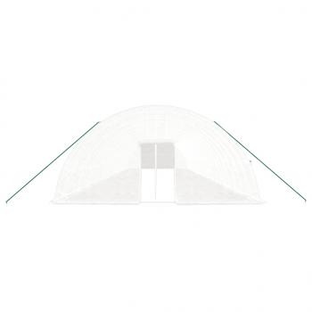 Gewächshaus mit Stahlrahmen Weiß 144 m² 24x6x2,85 m