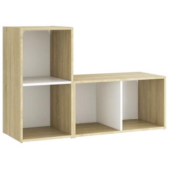TV-Schränke 2 Stk. Weiß Sonoma-Eiche 72x35x36,5cm Holzwerkstoff