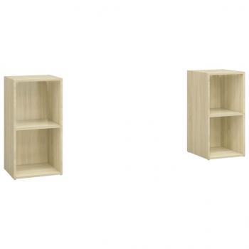 TV-Schränke 2 Stk. Sonoma-Eiche 72x35x36,5 cm Holzwerkstoff