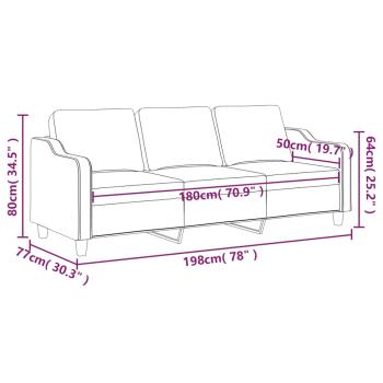 3-Sitzer-Sofa Dunkelgrau 180 cm Stoff