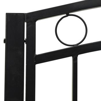 Gartenbank mit Tisch 125 cm Stahl Schwarz