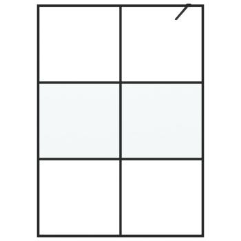 Duschwand für Begehbare Dusche Schwarz 140x195 cm Halbmatt ESG