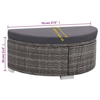 ARDEBO.de - 8-tlg. Garten-Lounge-Set mit Kissen Poly Rattan Grau