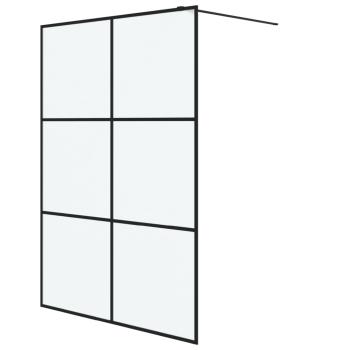 Duschwand für Begehbare Dusche Schwarz 140x195 cm Matt ESG-Glas