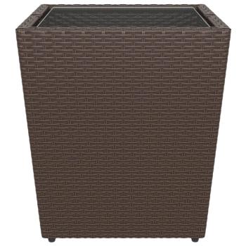 5-tlg. Bistro-Set Poly-Rattan und Hartglas Braun