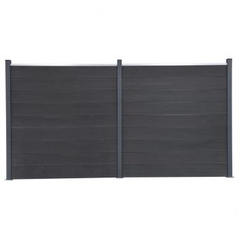ARDEBO.de - Zaunelement-Set Grau 353x186 cm WPC