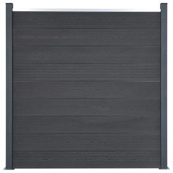 Zaunelement-Set Grau 353x186 cm WPC