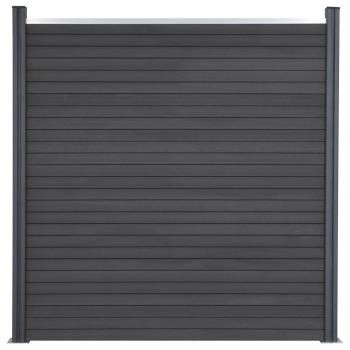 Zaunelement-Set Grau 353x186 cm WPC