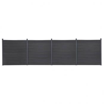 ARDEBO.de - Zaunelement-Set Grau 699x186 cm WPC