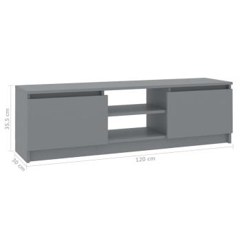 ARDEBO.de - TV-Schrank Grau 120×30×35,5 cm Holzwerkstoff