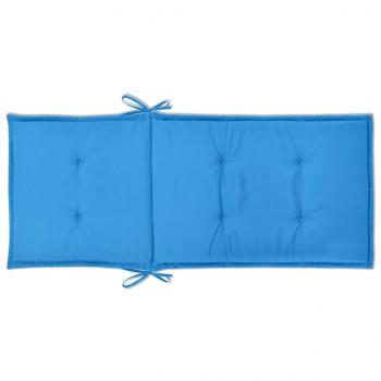 Gartenstuhlauflagen für Hochlehner 2 Stk. Blau 120x50x3cm Stoff