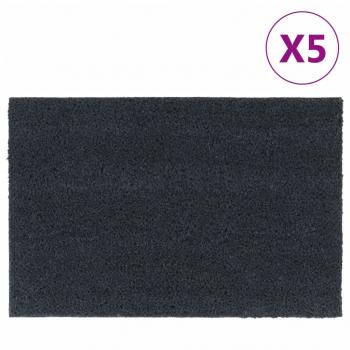 ARDEBO.de - Fußmatten 5 Stk. Dunkelgrau 40x60 cm Kokosfaser Getuftet