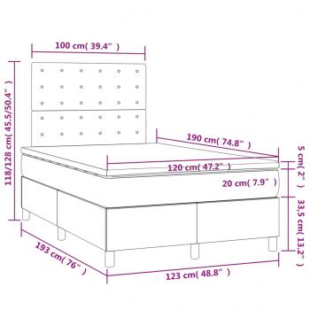 Boxspringbett mit Matratze Dunkelgrün 120x190 cm Samt