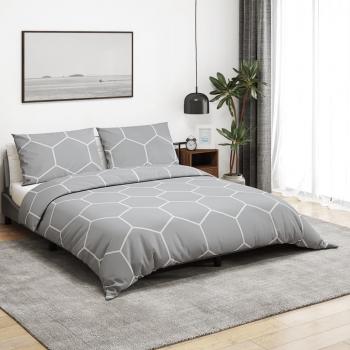 ARDEBO.de - Bettwäsche-Set Grau 225x220 cm Baumwolle
