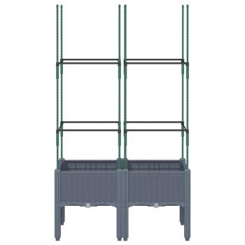 Pflanzkübel mit Rankgitter Grau 80x40x142,5 cm PP