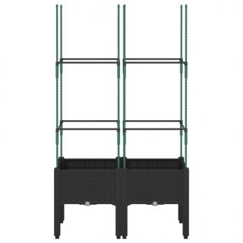 Pflanzkübel mit Rankgitter Schwarz 80x40x142,5 cm PP