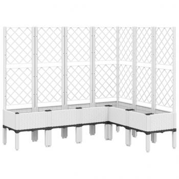 Pflanzkübel mit Rankgitter Weiß 160x120x142 cm PP