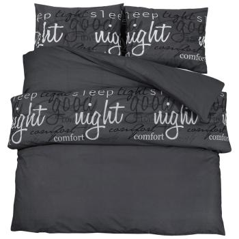 Bettwäsche-Set Schwarz 220x240 cm Baumwolle