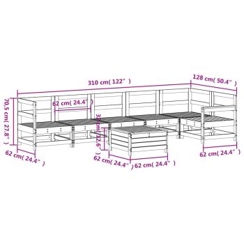 7-tlg. Garten-Sofagarnitur Kiefernholz Imprägniert