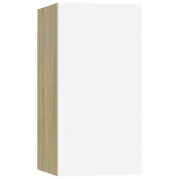 ARDEBO.de - TV-Schränke 2 Stk. Weiß Sonoma-Eiche 30,5x30x60cm Holzwerkstoff
