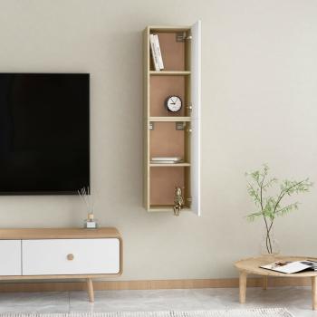 TV-Schränke 2 Stk. Weiß Sonoma-Eiche 30,5x30x60cm Holzwerkstoff