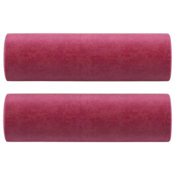 2-Sitzer-Sofa mit Zierkissen Weinrot 140 cm Samt