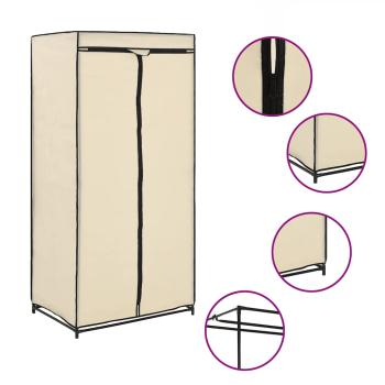 Kleiderschrank Creme 75×50×160 cm