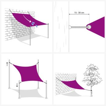 Sonnensegel Oxford-Gewebe Quadratisch 4x4 m Anthrazit