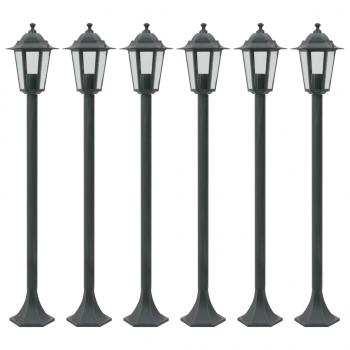 ARDEBO.de - Garten-Pollerleuchte 6 Stk. E27 110 cm Aluminium Dunkelgrün