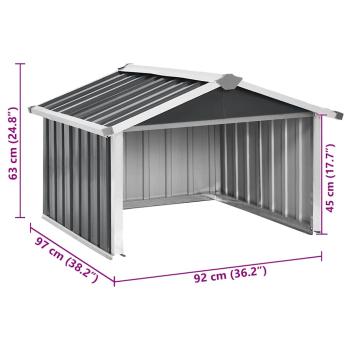 Rasenmäher Garage 92x97x63 cm Verzinkter Stahl Anthrazit   