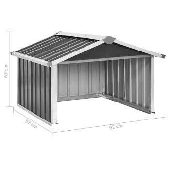 Rasenmäher Garage 92x97x63 cm Verzinkter Stahl Anthrazit   