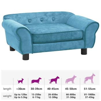 Hundesofa Türkis 72x45x30 cm Plüsch