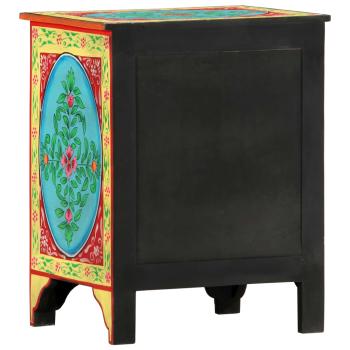 Handbemalter Nachttisch 40×30×50 cm Mango Massivholz