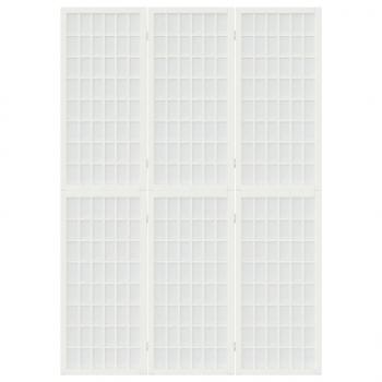3-tlg. Paravent Japanischer Stil Faltbar 120x170 cm Weiß
