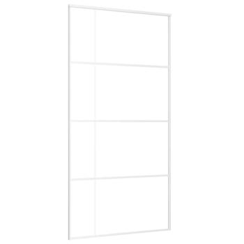 Schiebetür ESG Glas und Aluminium mattiert 102,5x205 cm Weiß