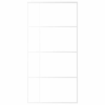 Schiebetür ESG Glas und Aluminium mattiert 102,5x205 cm Weiß