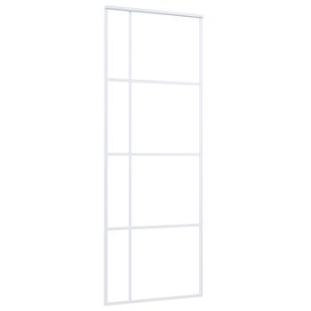 Schiebetür ESG-Glas und Aluminium 76x205 cm Weiß
