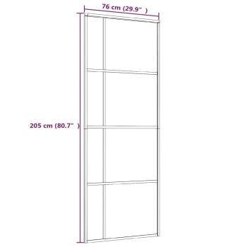 Schiebetür ESG-Glas und Aluminium 76x205 cm Weiß