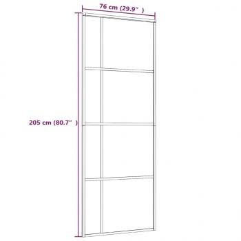 Schiebetür ESG-Glas und Aluminium 76x205 cm Weiß