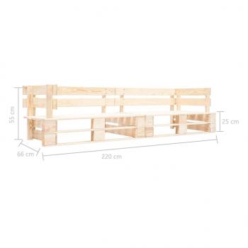 Garten-Palettensofa 2-Sitzer Natur Holz