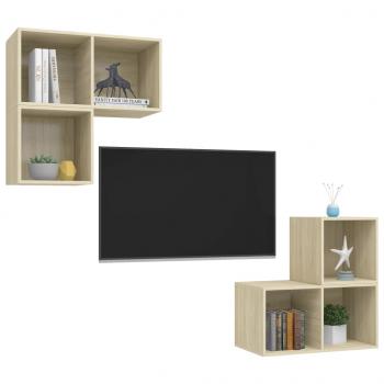 4-tlg. TV-Schrank-Set Sonoma-Eiche Holzwerkstoff