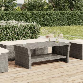 ARDEBO.de - Couchtisch Grau 100x50x40 cm Poly Rattan